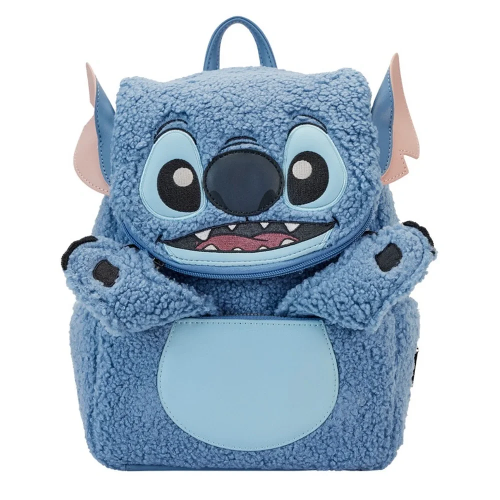 Loungefly Stitch Furry Backpack and Wallet Set - Picture 3 of 11